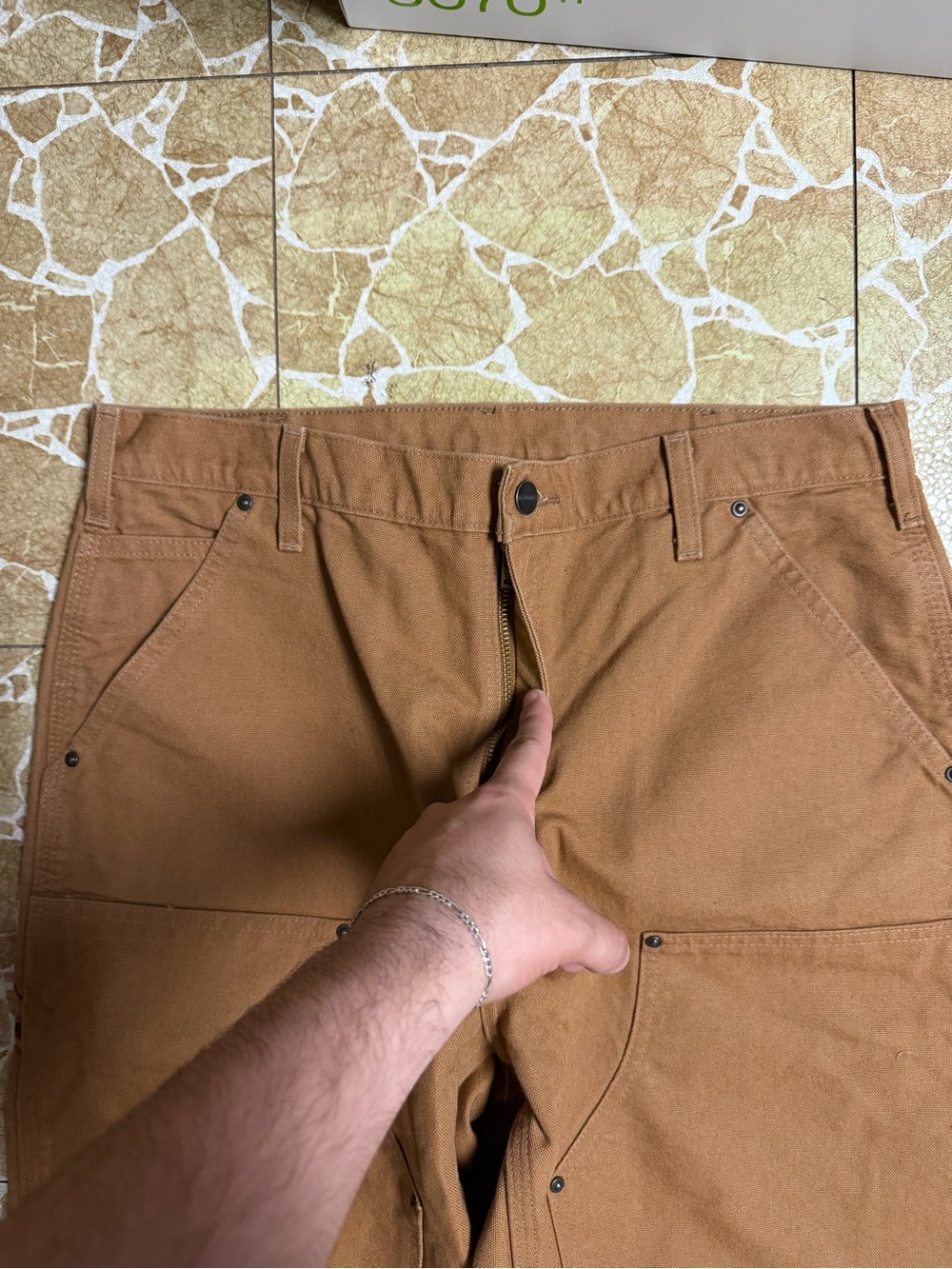Carhartt B136 BRN Double Knee Pants Mens 34x30 Loose Original Fit Duck Canvas - Picture 2 of 9